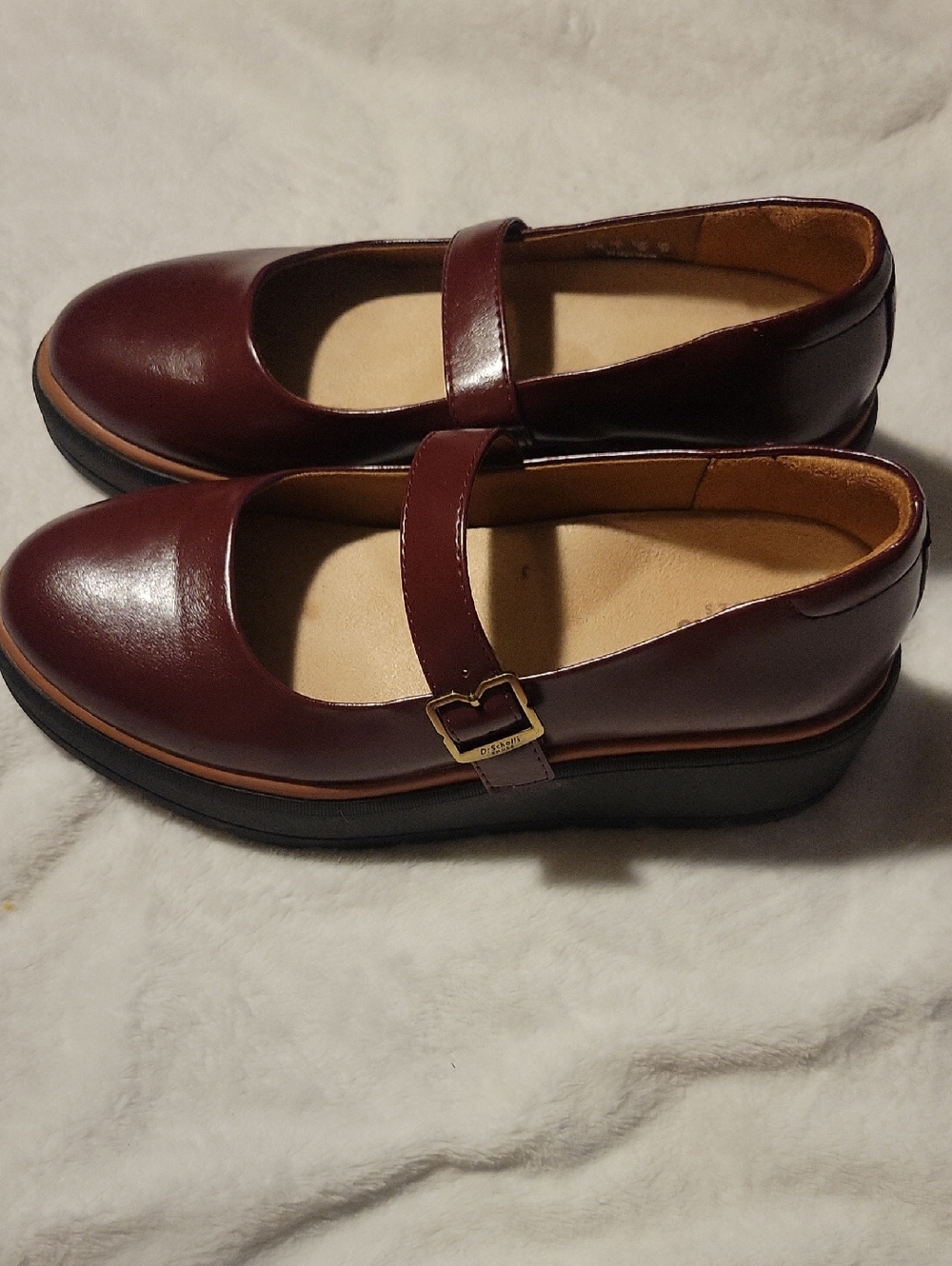Dr. Scholl's Burgundy Mary Jane Platform Loafers